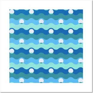 Ocean Pearls Pattern - Mist Posters and Art